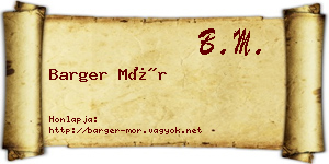 Barger Mór névjegykártya